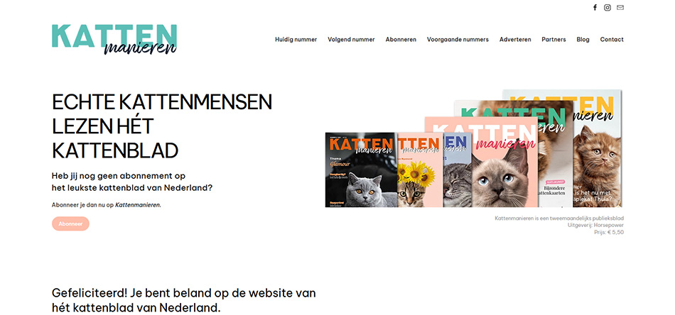 KattenManieren website by Blue Creations